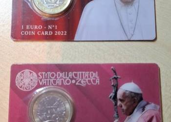 Zestaw 2 x 1 Euro Watykan Coin Card 2022 i 2023 (N°1 + N°2) BU