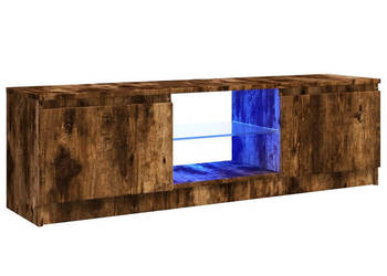 Szafka pod TV z LED przydymiony dąb 120x30x355 cm WM-815708