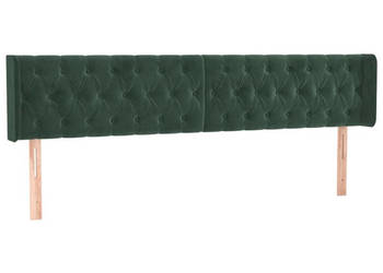 Zagłówek do łóżka z LED ciemnozielony 203x16x78/88cm aksamit WM-3123641