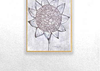 obraz w stylu skandynawskim, biało czarny rysunek 21x30 loft