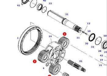Massey Fergusson Fendt ML260 - wał osi tylnej 1028,5MM 934152151143