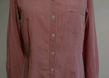 Koszula Biała w Czerwoną Kratę Vichy Bawełniana Comfort Fit Boomerang M