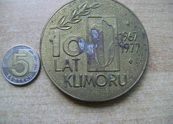 Starocie z PRL - Medal mosiężny Gdynia Klimor 10 lat 1977 r.