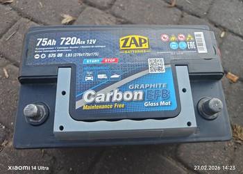 Akumulator EFB ZAP carbon 75AH 720a start stop