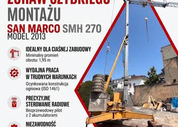 Żuraw budowlany dźwig budowlany dekarski prace montażowe SAN MARCO SMH 270