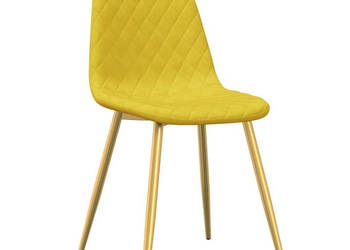 Krzesła stołowe 4 szt. musztardowe obite aksamitem WM-325686