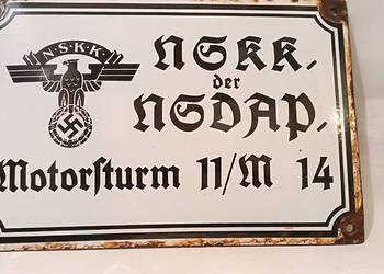 Tablica emaliowana,III Rzesza - NSKK / NSDAP korpus motorowy