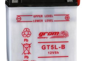 Akumulator 12V 5Ah 80A P+ motocyklowy GROM GT5L-B