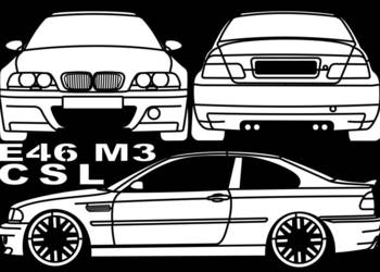 BMW E46 M3 grafika ścienna mdf