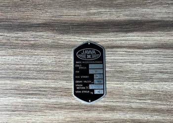 NOWA CZESKA TABLICZKA ZNAMIONOWA JAWA 50 TYP 23 MUSTANG JAWKA