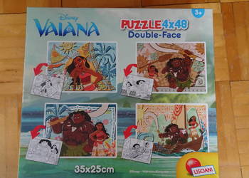 Vaiana puzzle dwustronne 4 x 48 elementów