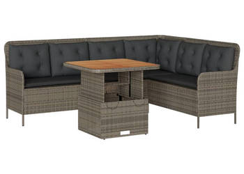 2-częściowa sofa ogrodowa z poduszkami szara polirattan WM-3262080