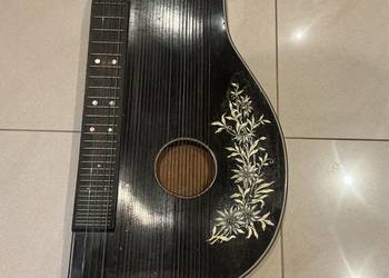 Stara Zabytkowa Cytra Instrument Muzyczny Drewniana Ręcznie Malowana