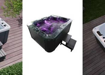 Jacuzzi wanna zewnętrzna masaż basen pokrywa LED spa grzanie jakuzi