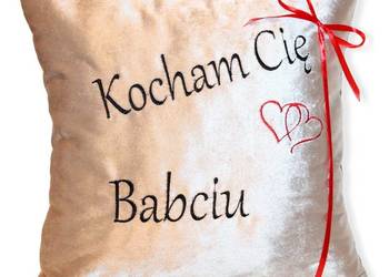 Poduszka dla Babci Prezent na Dzień Babci i Dziadka Poduszka WELUROWA HAFT