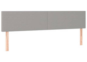 Zagłówek do łóżka z LED jasnoszary 200x5x78/88 cm tkanina WM-3121354