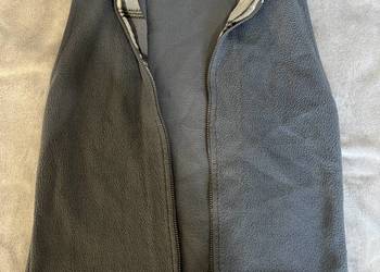 Kamizelka polarowa szara z wstawką w kratę