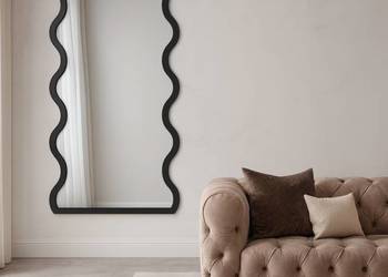 Lustro nieregularne w ramie mdf - TWIST – Blobs Mirrors Czarna Rama