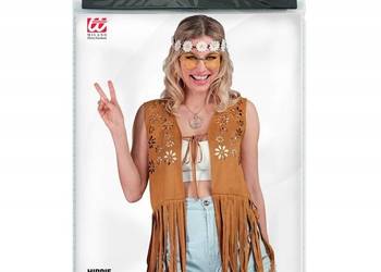 Strój Na Halloween Kamizelka Damska Hipiska Hipiski Brązowa Kwiaty Lata 70…