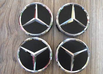 Dekielki Mercedes-Benz kapsel na felgi kpl. czarne 70/75 mm