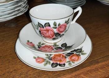 Śliczna filiżanka. Z talerzykiem deserowym. Pall Mall English.  Z różami. Śliczna filiżanka. Z talerzykiem deserowym. Pall Mall English.  Z różami.