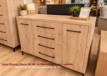 Nowa Komoda dębowa 140 cm ALTA / z Szufladami / Dąb Artisan / -30% Promocja