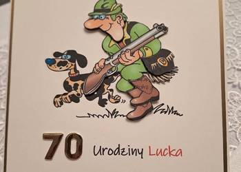 Kartka 3D w kopercie urodziny leśnika