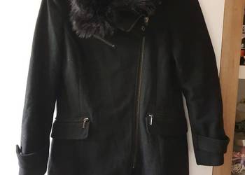 Zara Basic Płaszczyk czarny Wełna rozm.M/38/10