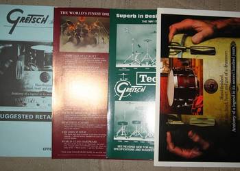 GRETSCH Drums Poster-Catalog, price-list and flyers lot + bonus