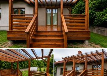 Taras drewniany, zadaszenie tarasu, altana, pergola Sokołów Małopolski