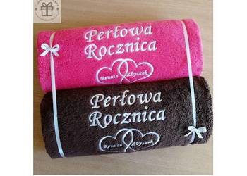 Prezent na 30 rocznicę ślubu PERŁOWE GODY ręczniki z napisem