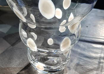 Stary ciekawy szklany wazon Stary ciekawy szklany wazon