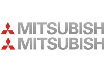 MITSUBISHI 2szt  40x4,5cm srebrne Naklejki Tuningowe na Samochód