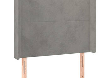 Zagłówek do łóżka z LED jasnoszary 83x16x118/128 cm aksamit WM-3123798