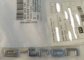Emblemat Znaczek Naklejka Srebrna Audi VAG e-tron 4KE853741 Emblemat Znaczek Naklejka Srebrna Audi VAG e-tron 4KE853741