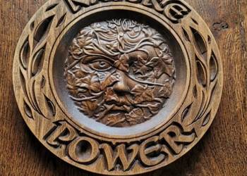 Drewniany obraz 3D Płaskorzeźba Zielony Człowiek Green Man Nature Power