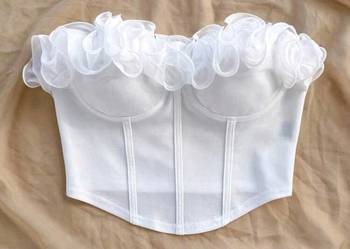 Crop top z falbanką