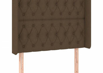 Zagłówek do łóżka z LED ciemnobrązowy 93x16x118/128 cm tkanina WM-3124369