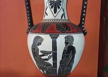 Amfora ręcznie zdobiona. Made in Greece. Replika antycznej