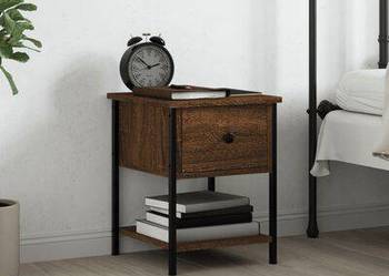 vidaXL Szafka nocna, brązowy dąb, 34x35,5x45 cm(SKU825861)