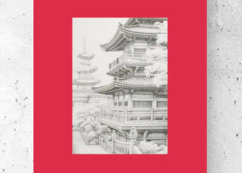 Japonia obrazek 21x30, plakat z Japonią, Azja plakat A4, zabytki plakat a4