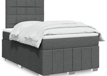 Łóżko kontynentalne z materacem ciemnoszara tkanina 120x200 cm WM-3291636
