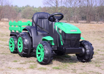 Autko na akumulator WIELKI TRAKTOR Z PRZYCZEPĄ dzieci pojazd zabawka