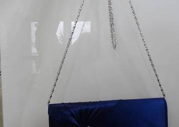 Torebka Kopertówka Wieczorowa Imprezowa na Łańcuszku  Zdobiona Drapowaniem