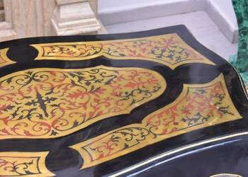 Królewski Stół Ława Stolik Boulle - Drewno + okucia z brązu