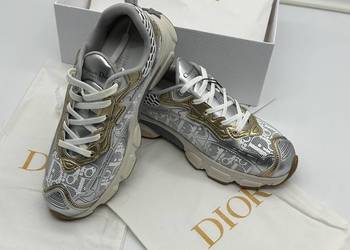 Buty sneakersy  Dior Chrome srebrne złote białe stateczna 38