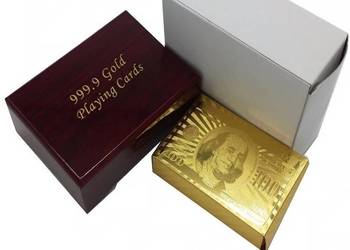 POKER ZŁOTO 24 kar Gold Talia Karty Etui Pudełko Certyfikat