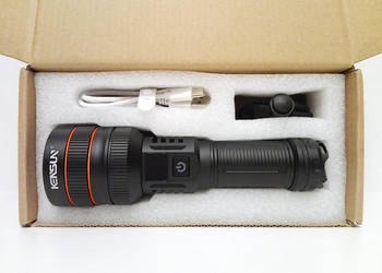 Latarka taktyczna Kensun KS008 Orange z LCD (metalowa/aluminiowa)