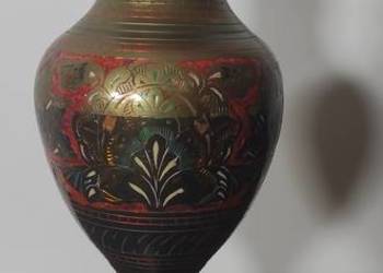 Indyjski wazon z mosiądzu wazon mosiężny wysokość 31 cm Indie vintage