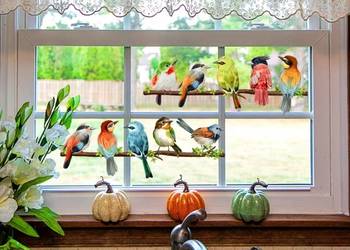 Naklejka na szybę, folia z ptakami